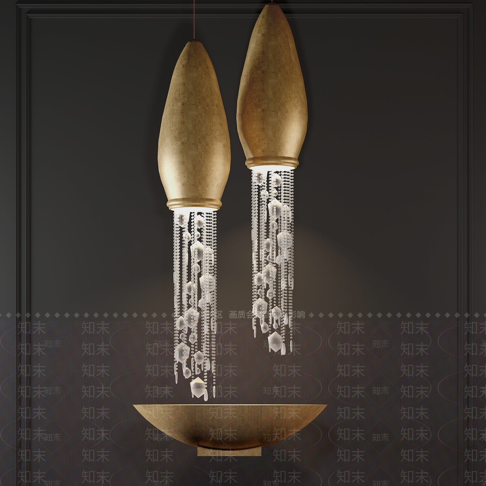 现代子弹吊灯3D模型下载【ID:1159816326】