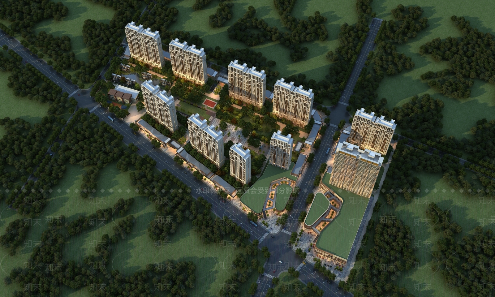 现代住宅鸟瞰3D模型下载【ID:1159818300】