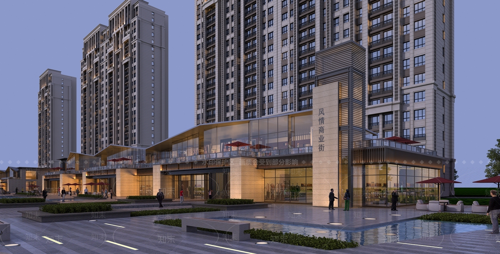 现代沿街商业3D模型下载【ID:1159818345】
