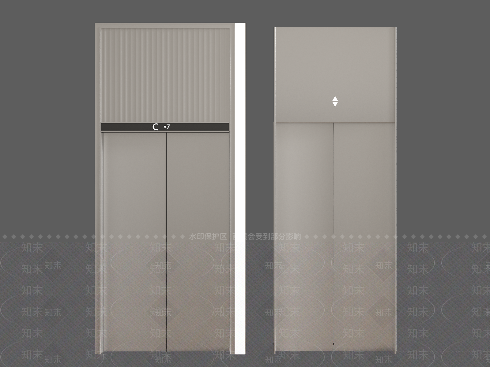 现代电梯门3D模型下载【ID:1159820350】