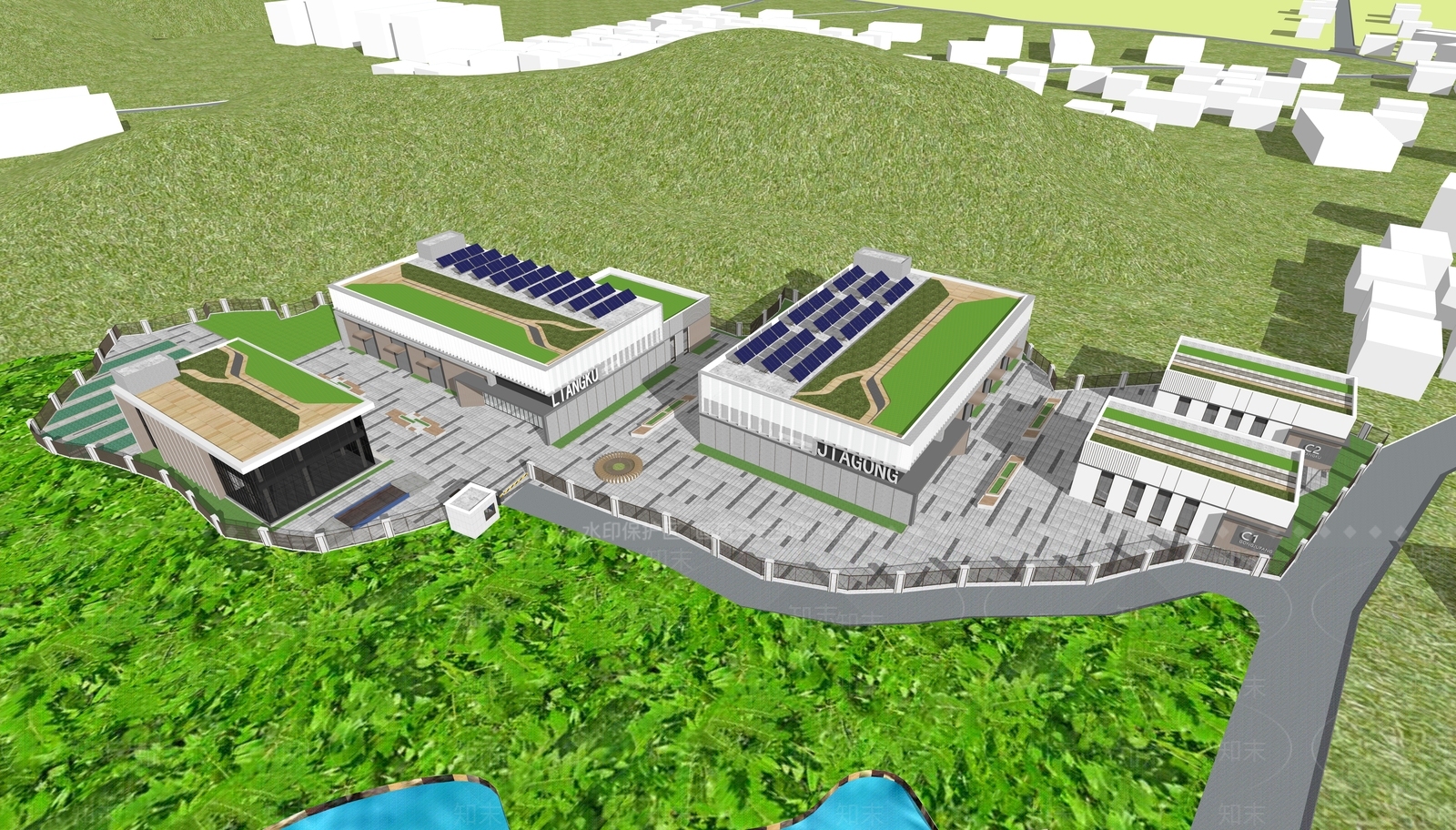 现代科技感养殖基地SU模型下载【ID:1159823342】