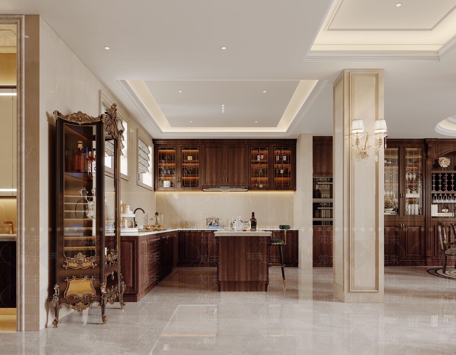 欧式古典厨房3D模型下载【ID:1159825839】