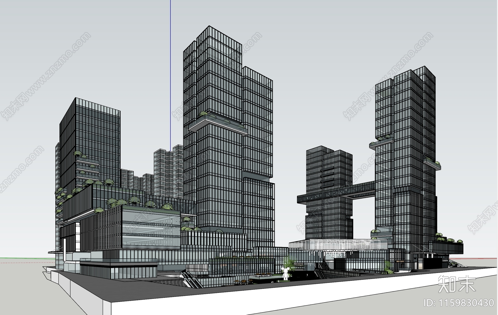 现代商业综合体SU模型下载【ID:1159830430】