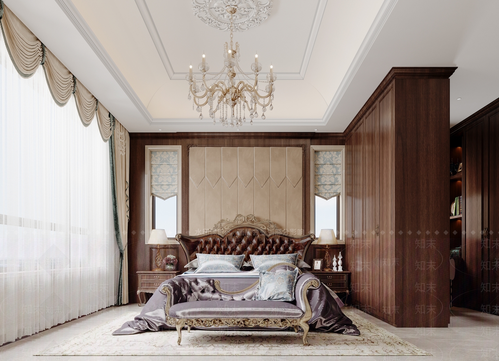 欧式古典卧室3D模型下载【ID:1159830353】