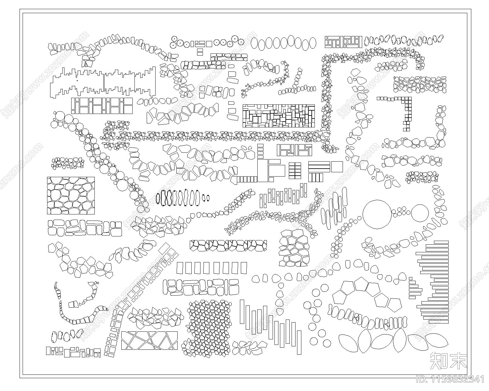 现代景观汀步施工图下载【ID:1159832341】