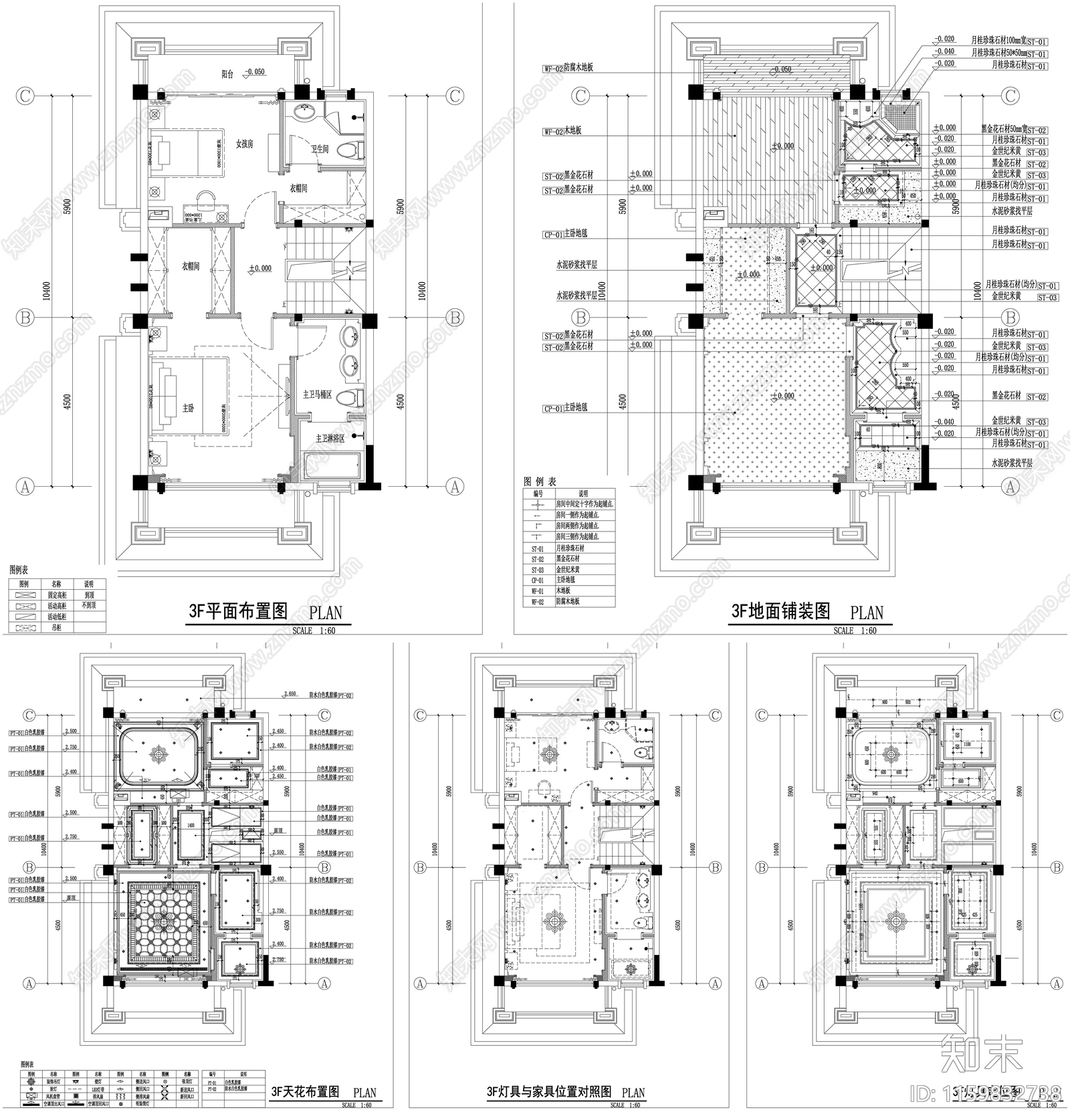 家具布置强电弱电给排水插座空调布局平面图设计素材施工图下载【ID:1159832738】