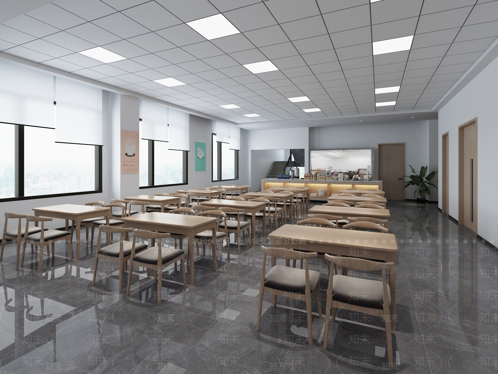 现代食堂3D模型下载【ID:1159835335】