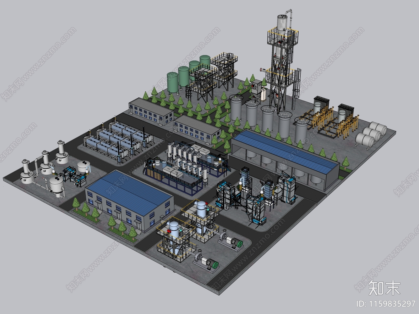 现代工业建筑SU模型下载【ID:1159835297】