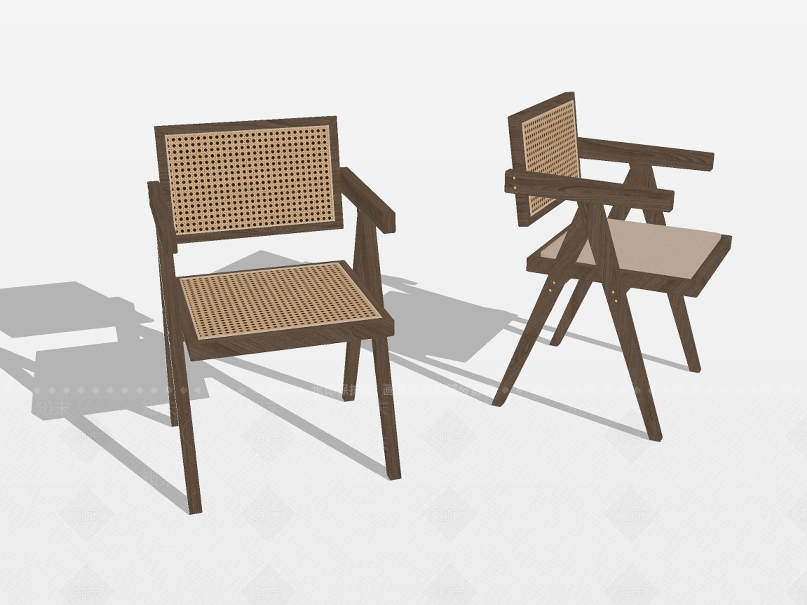 侘寂风藤椅SU模型下载【ID:1159839883】