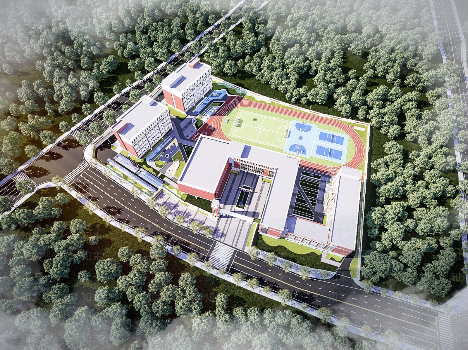 现代学校SU模型下载【ID:1159849568】
