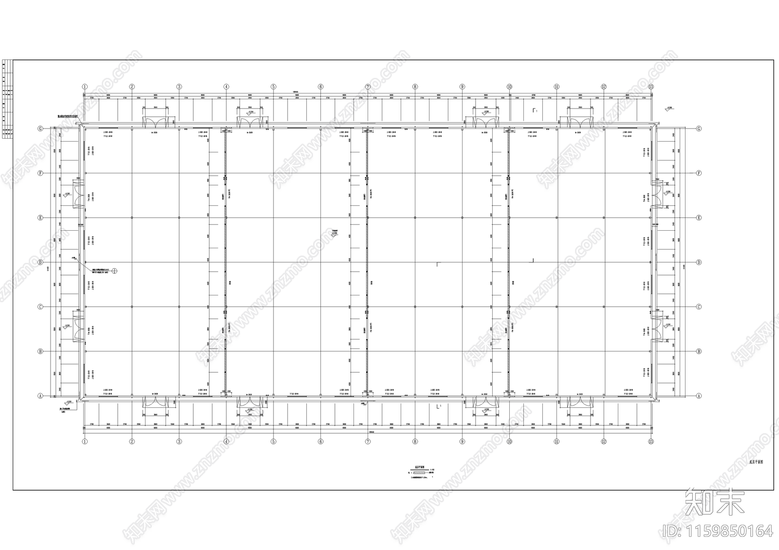 冷链食品库厂房建筑结构图cad施工图下载【ID:1159850164】