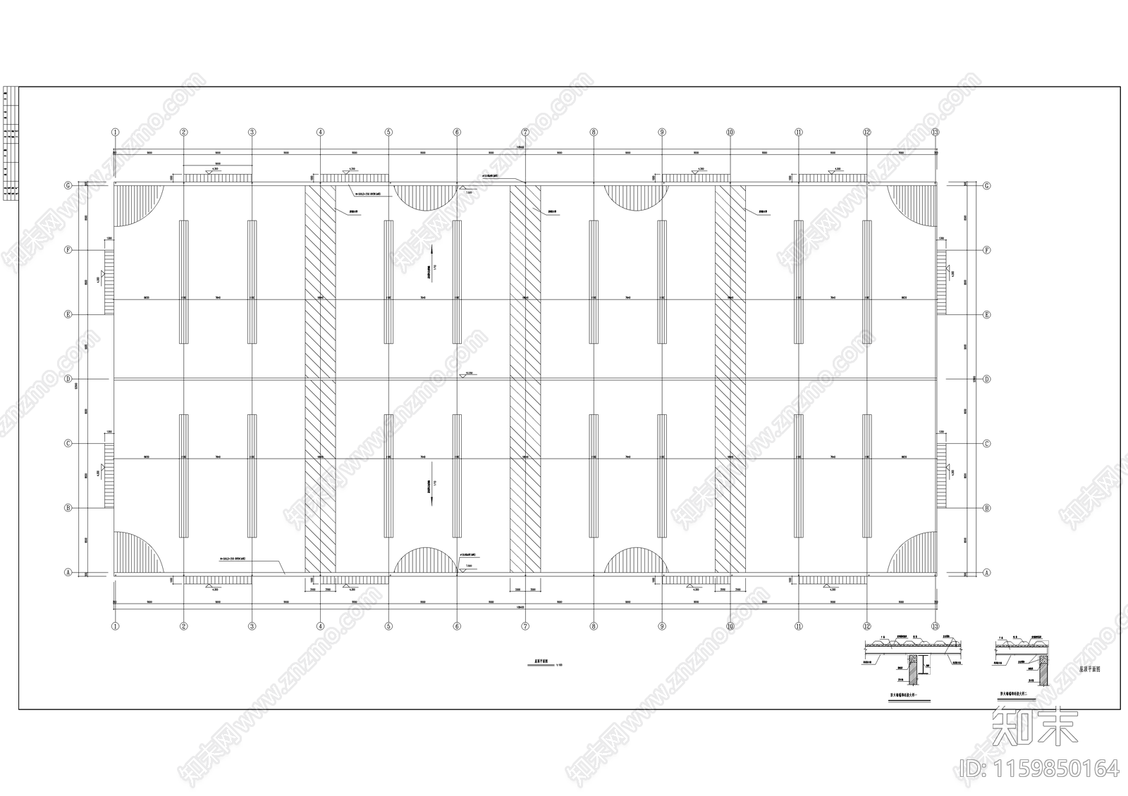 冷链食品库厂房建筑结构图cad施工图下载【ID:1159850164】