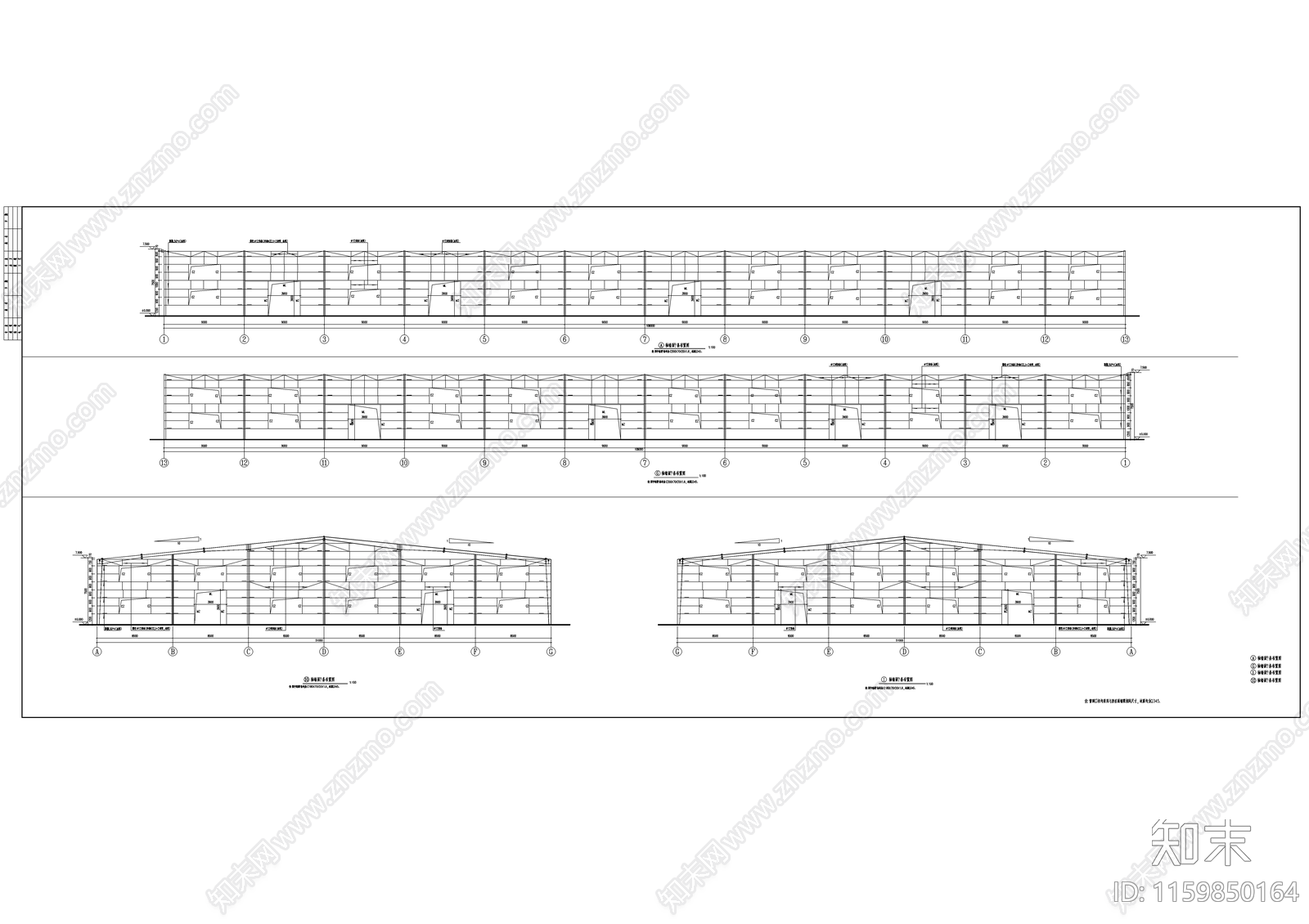 冷链食品库厂房建筑结构图cad施工图下载【ID:1159850164】