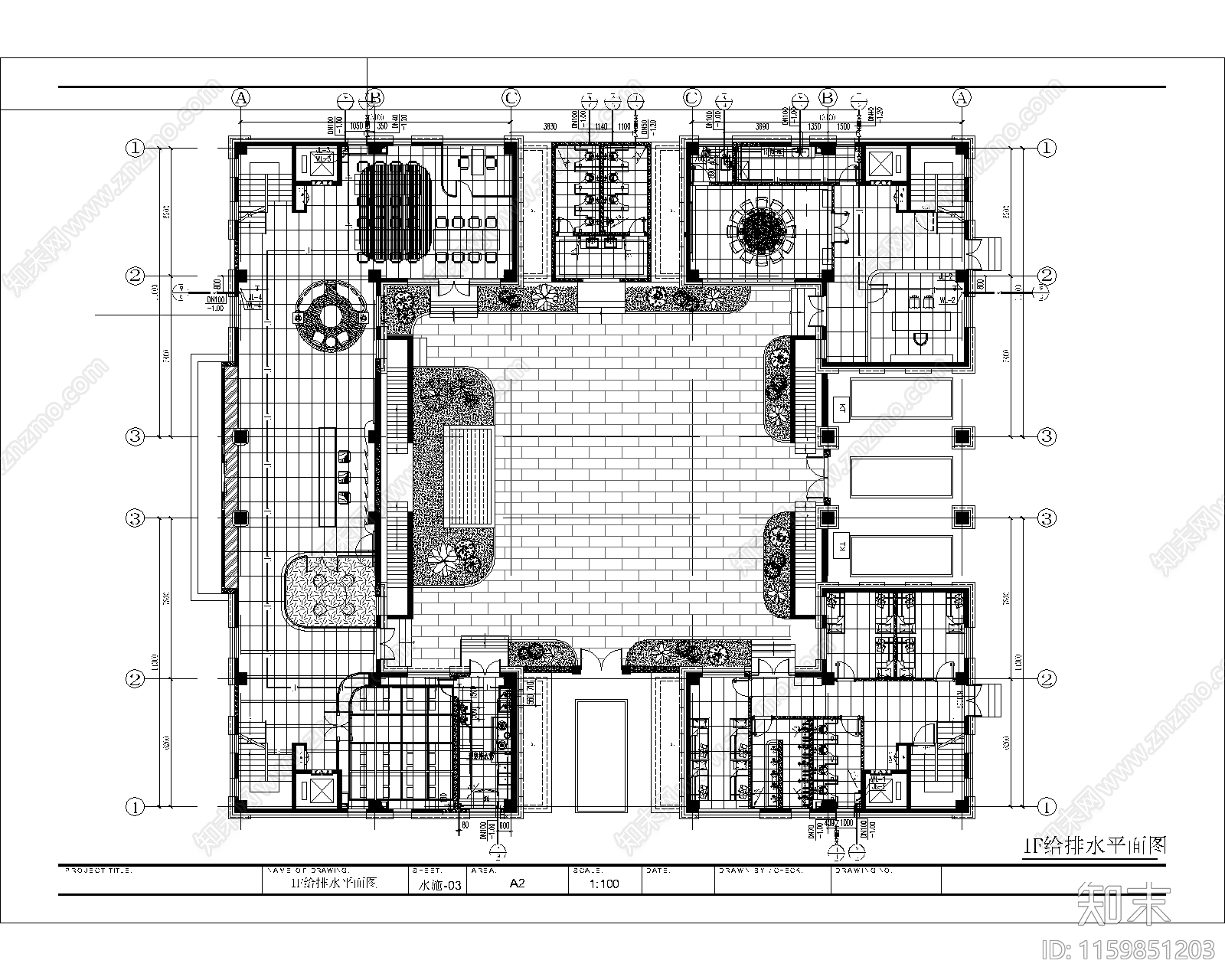 办公楼给排水系统图cad施工图下载【ID:1159851203】