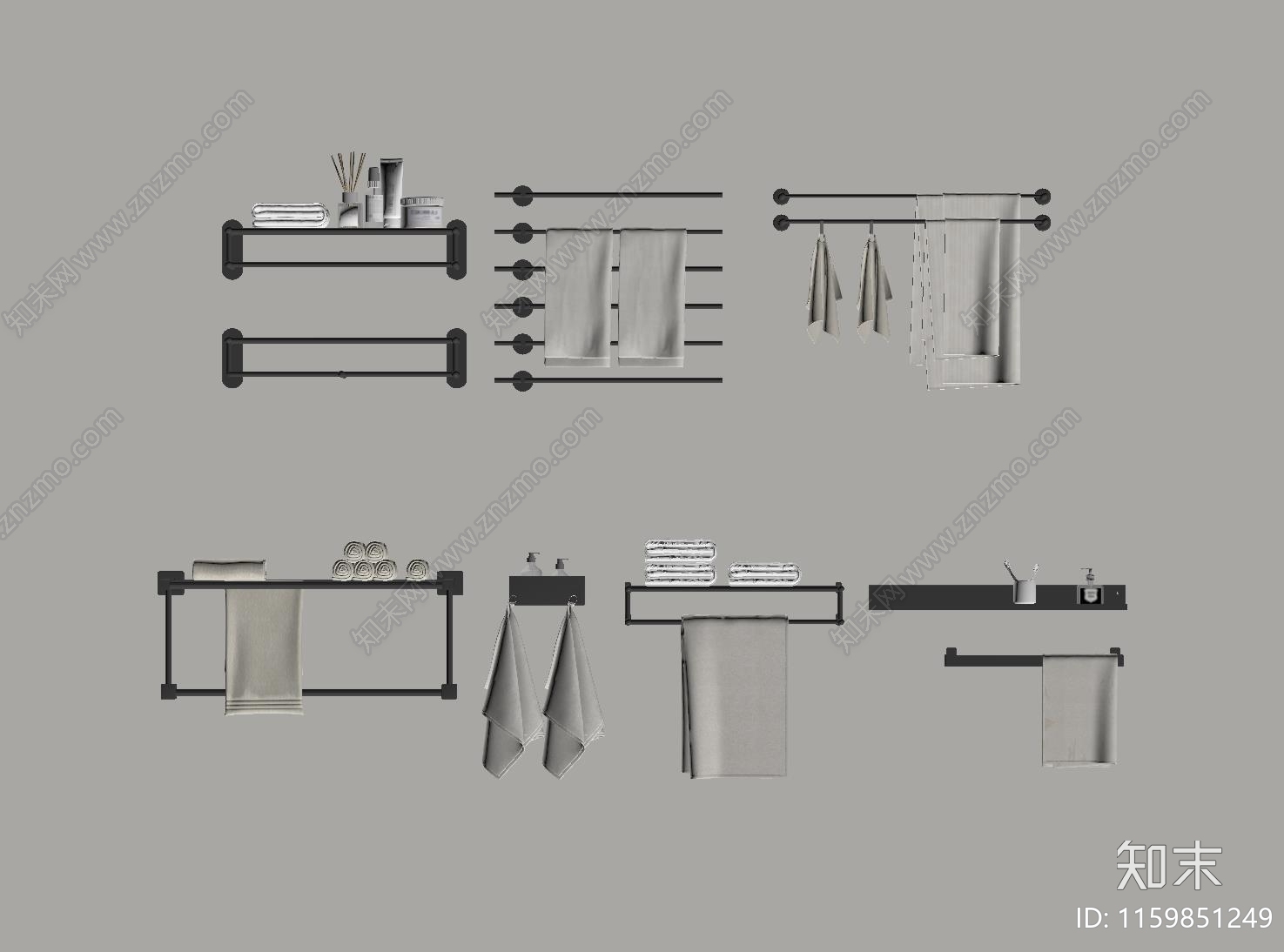 现代毛巾架SU模型下载【ID:1159851249】