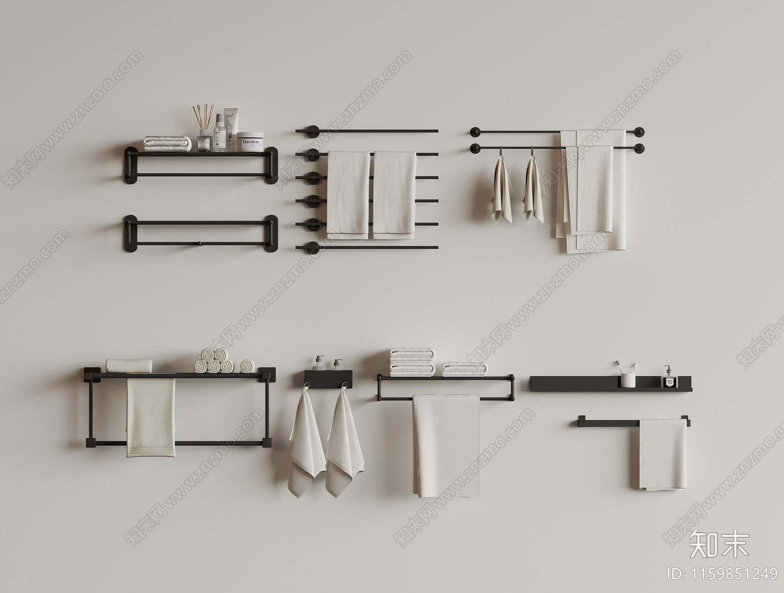 现代毛巾架SU模型下载【ID:1159851249】
