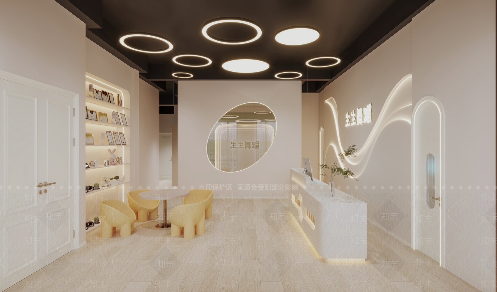 现代风格舞蹈大厅教室3D模型下载【ID:1159858674】