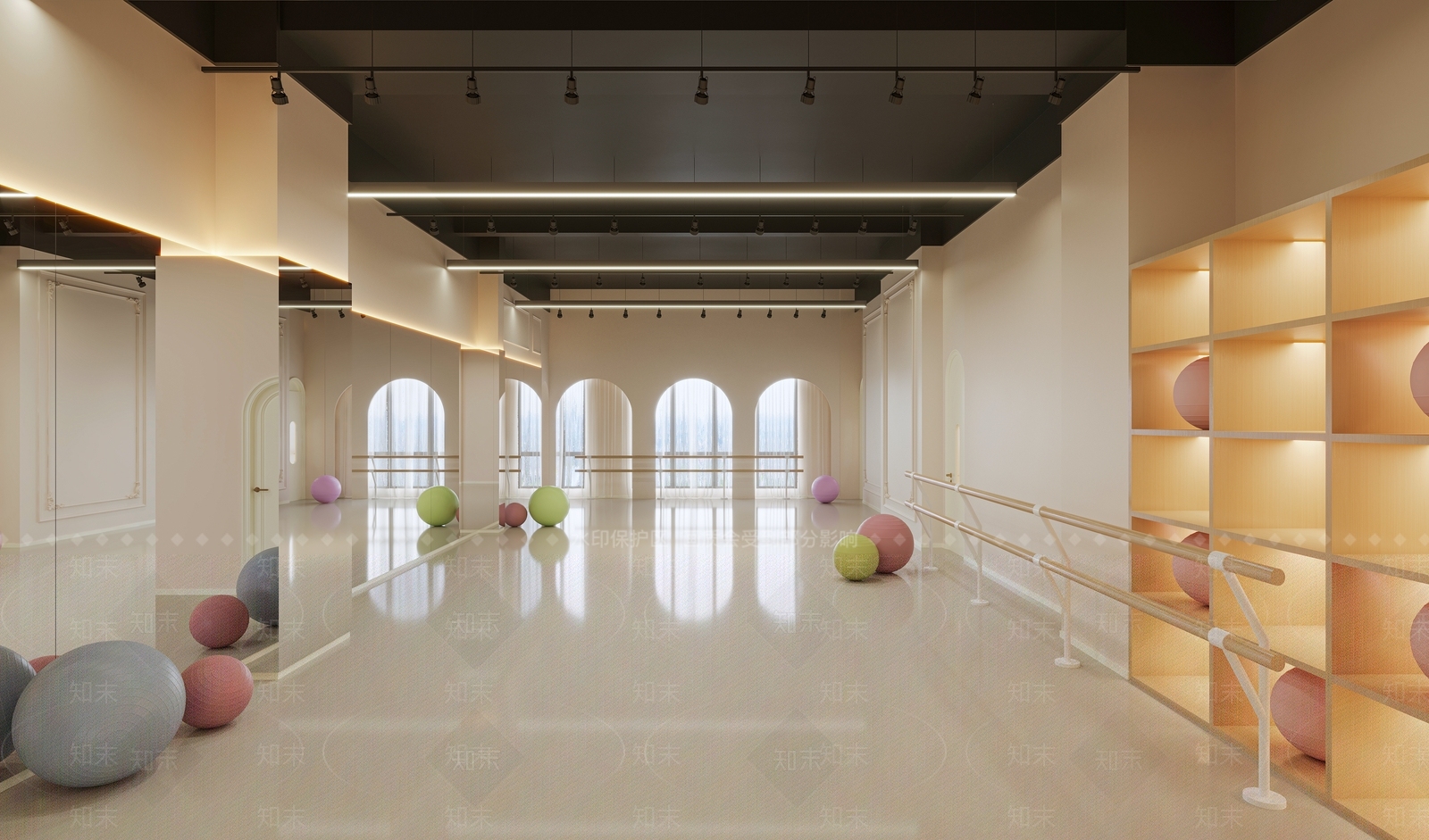 现代风格舞蹈大厅教室3D模型下载【ID:1159858674】