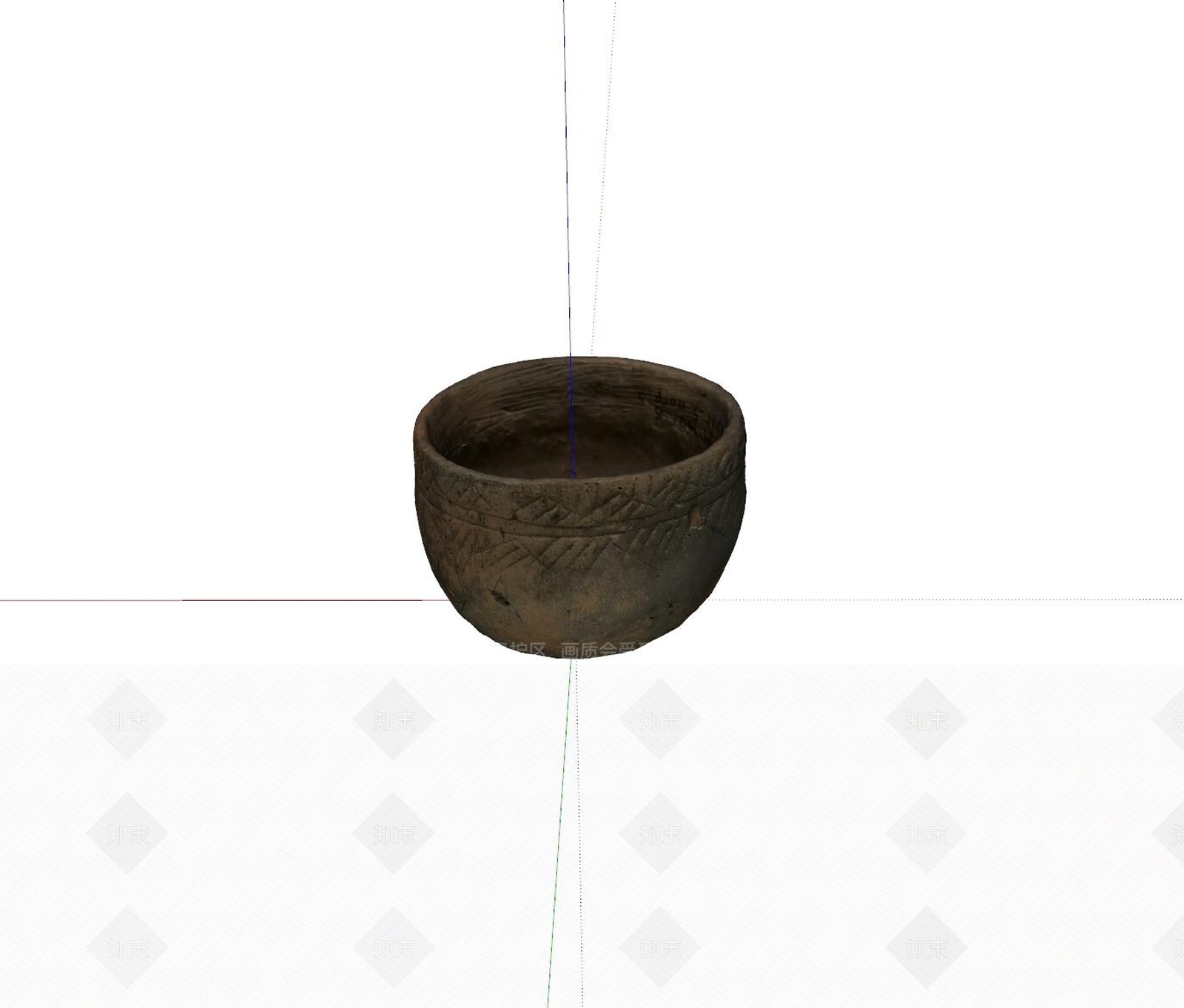 老旧陶碗SU模型下载【ID:1159860374】