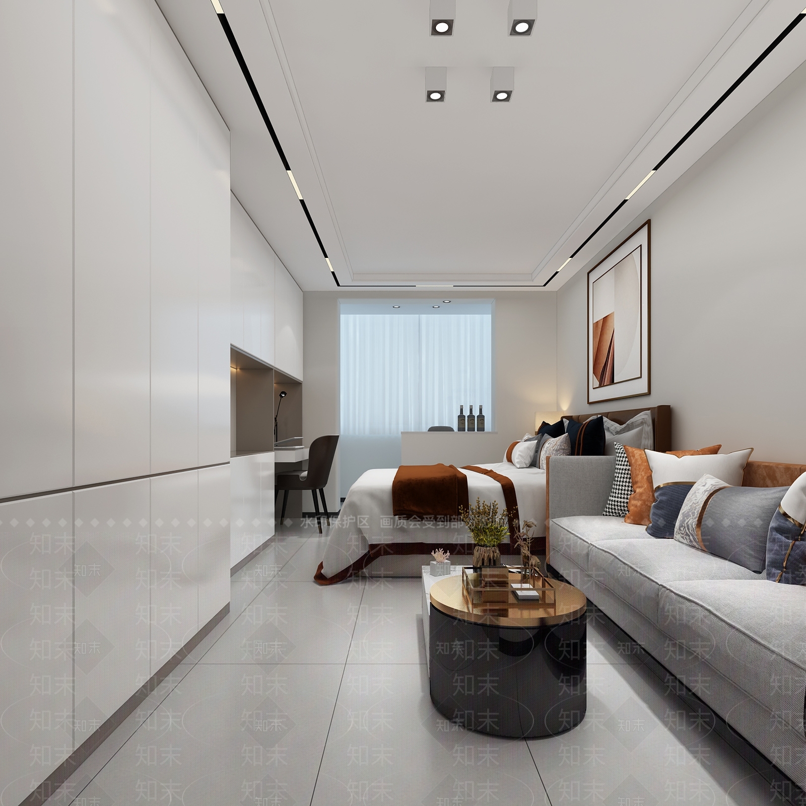 现代客厅餐厅3D模型下载【ID:1159864982】
