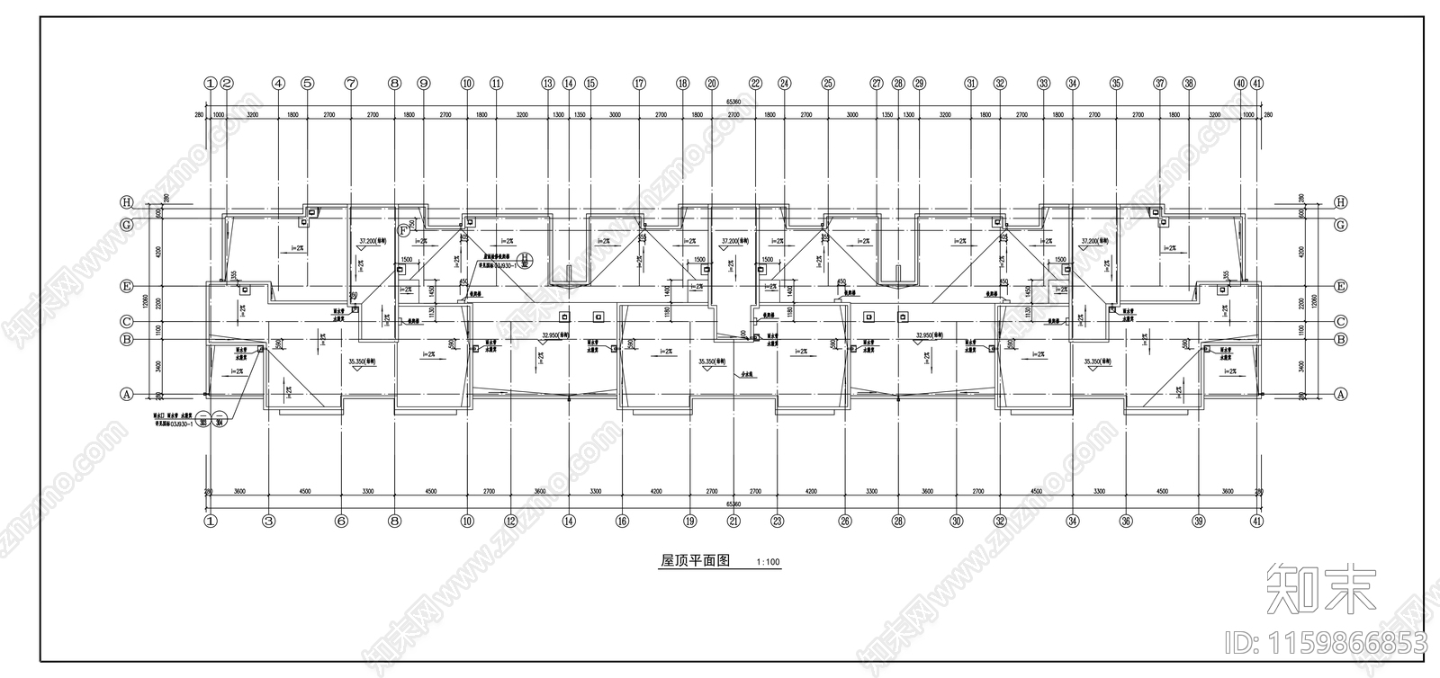 14号小高层住宅楼建筑施工套图cad施工图下载【ID:1159866853】