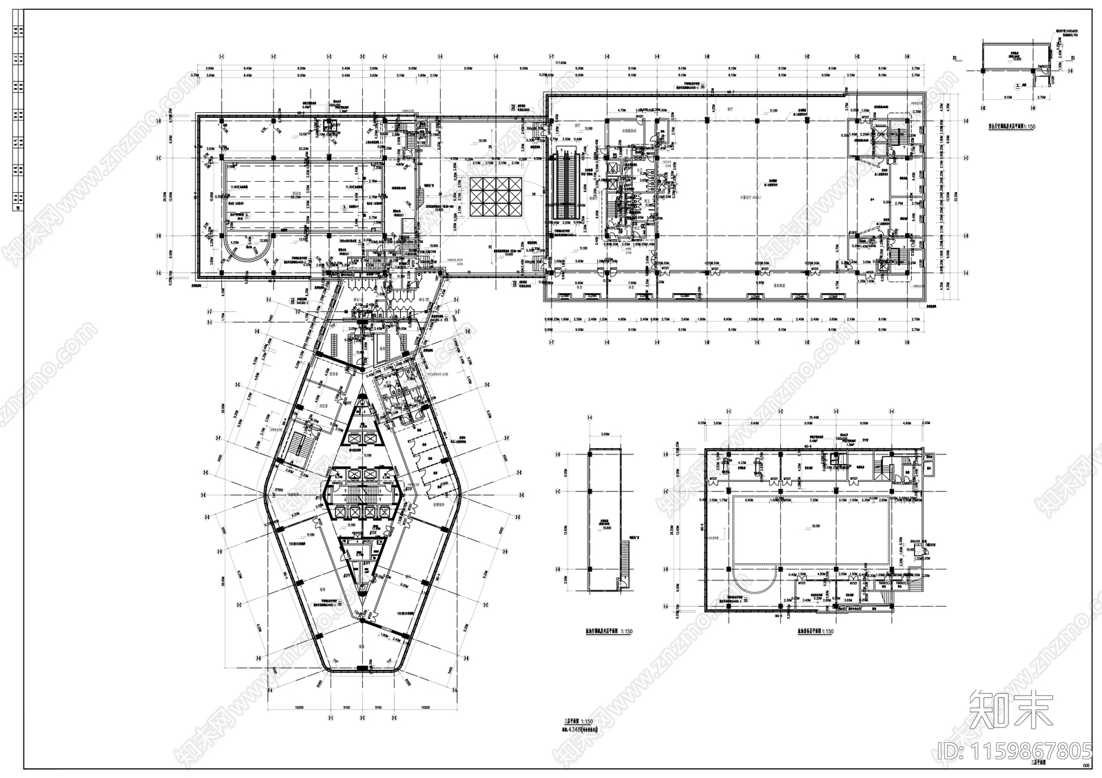 24层现代风格综合用房建cad施工图下载【ID:1159867805】