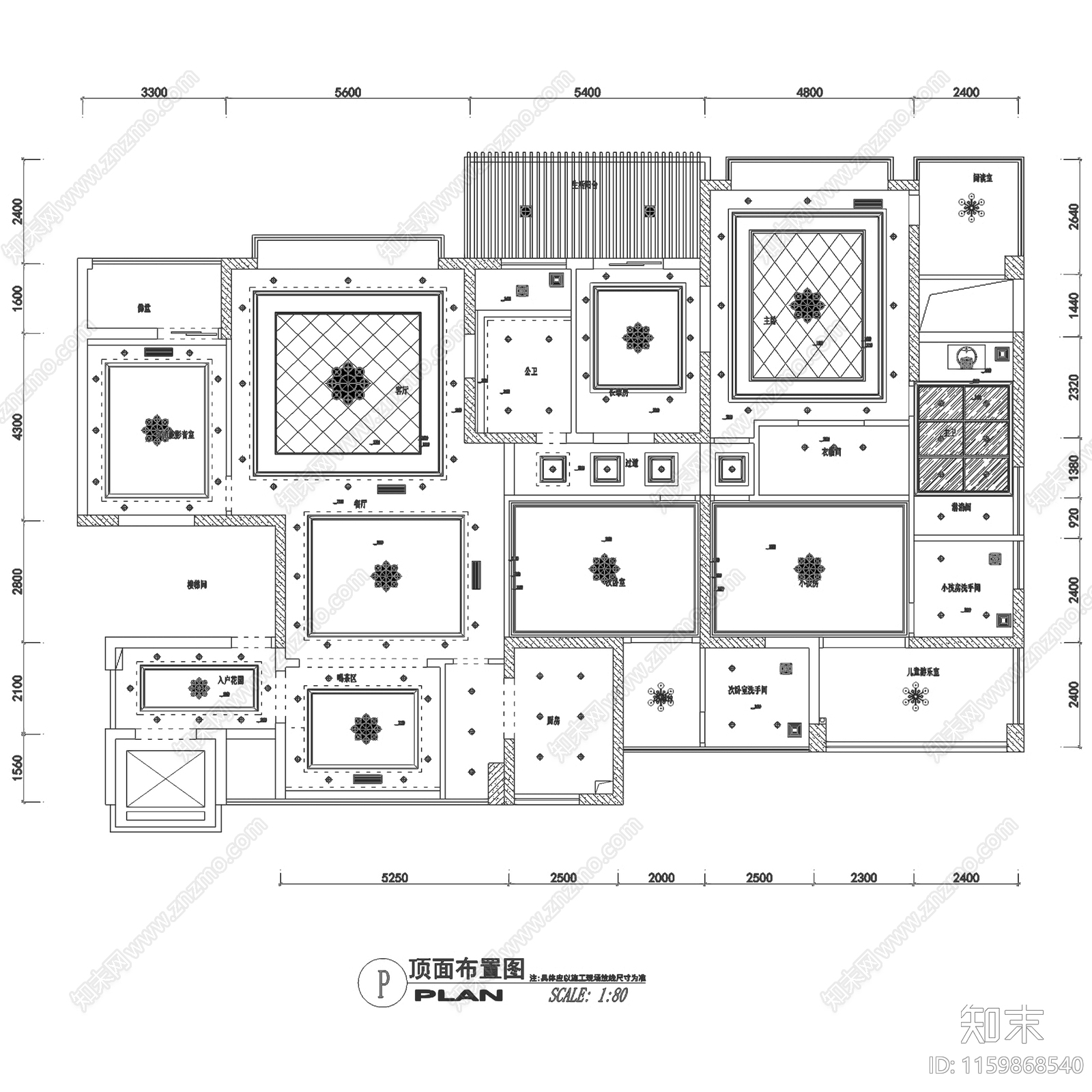 欧式深圳君汇新天大平层私宅室内家装cad施工图下载【ID:1159868540】