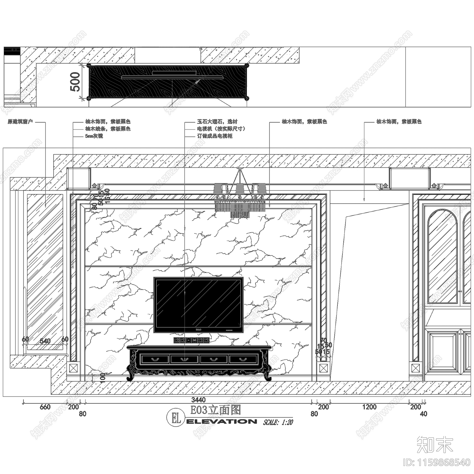 欧式深圳君汇新天大平层私宅室内家装cad施工图下载【ID:1159868540】