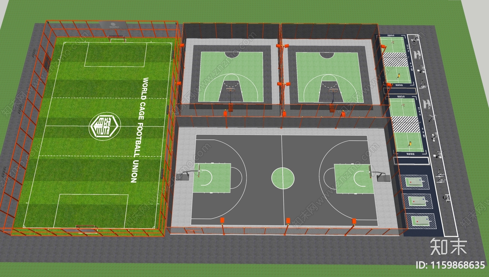 现代运动场地SU模型下载【ID:1159868635】