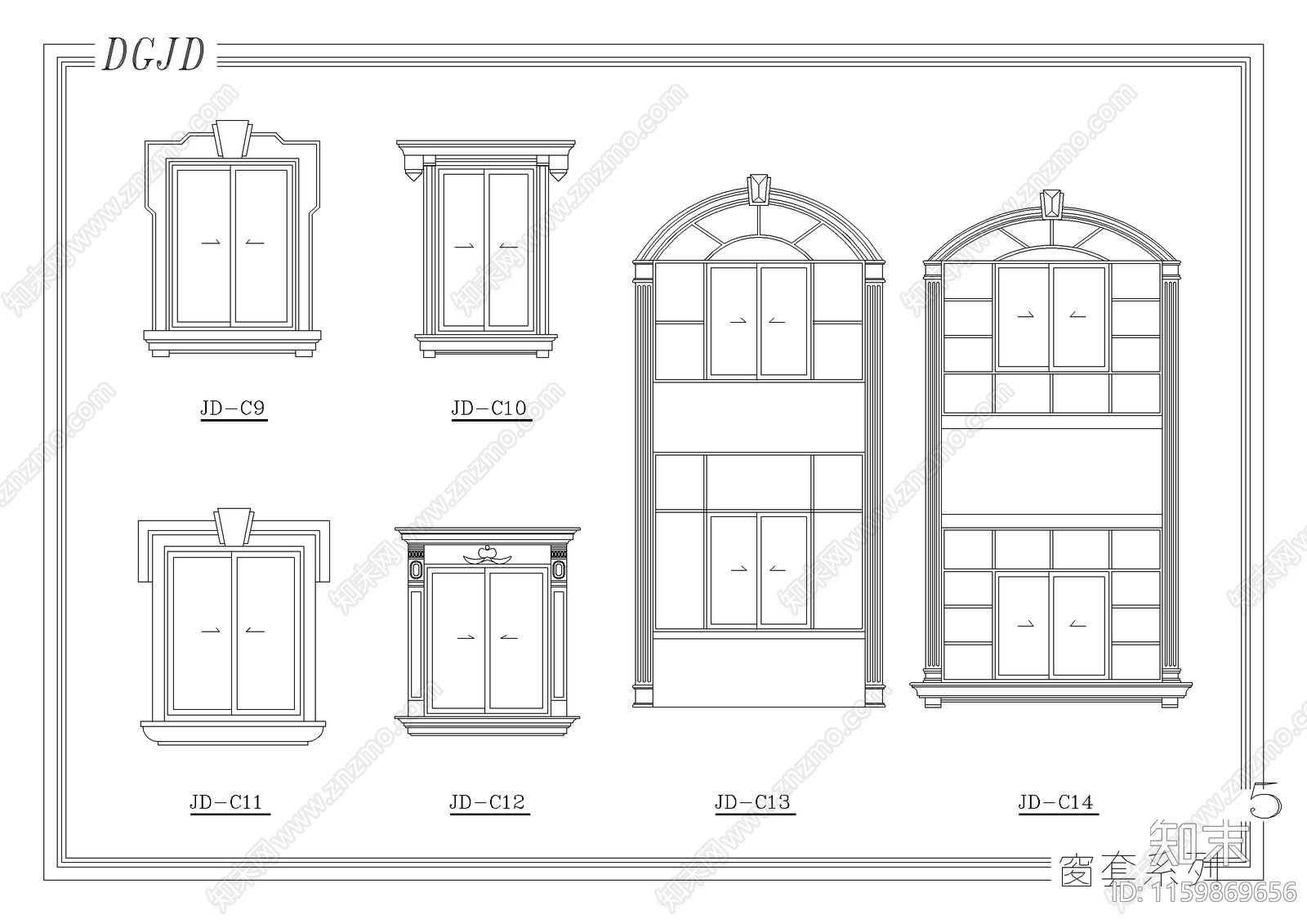 欧式建筑构件cad施工图下载【ID:1159869656】