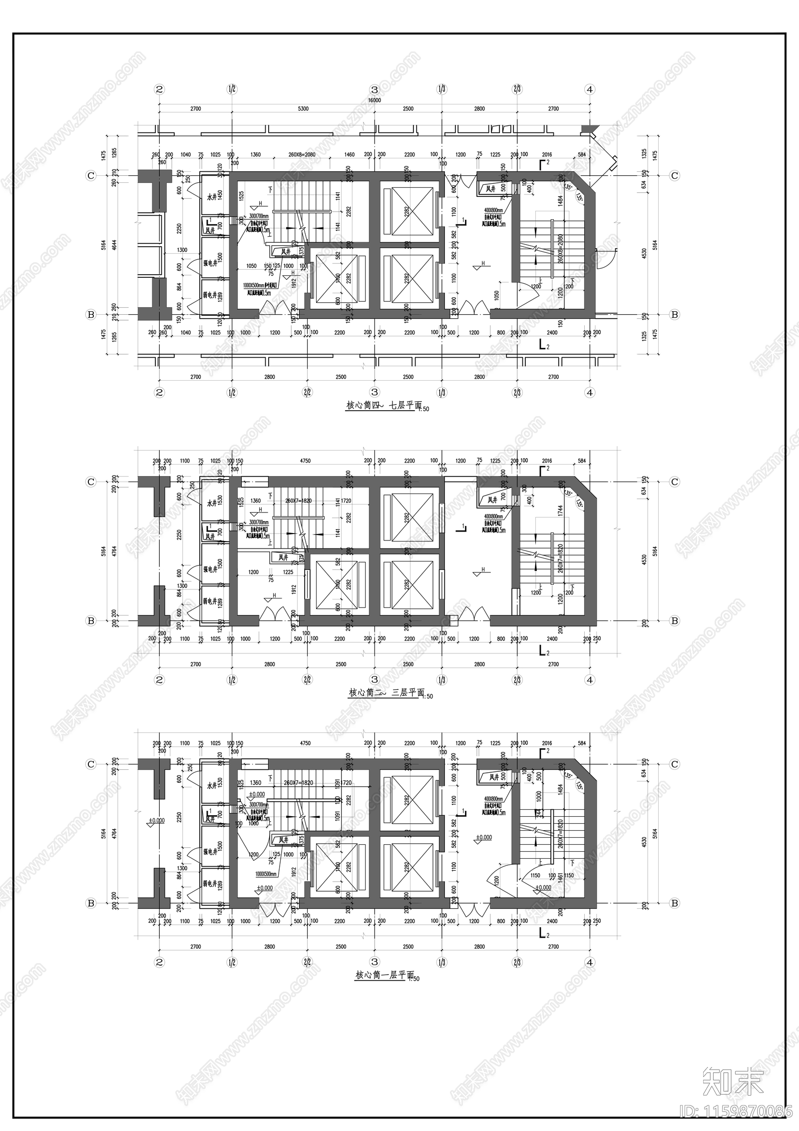 二十六层商住楼建cad施工图下载【ID:1159870086】