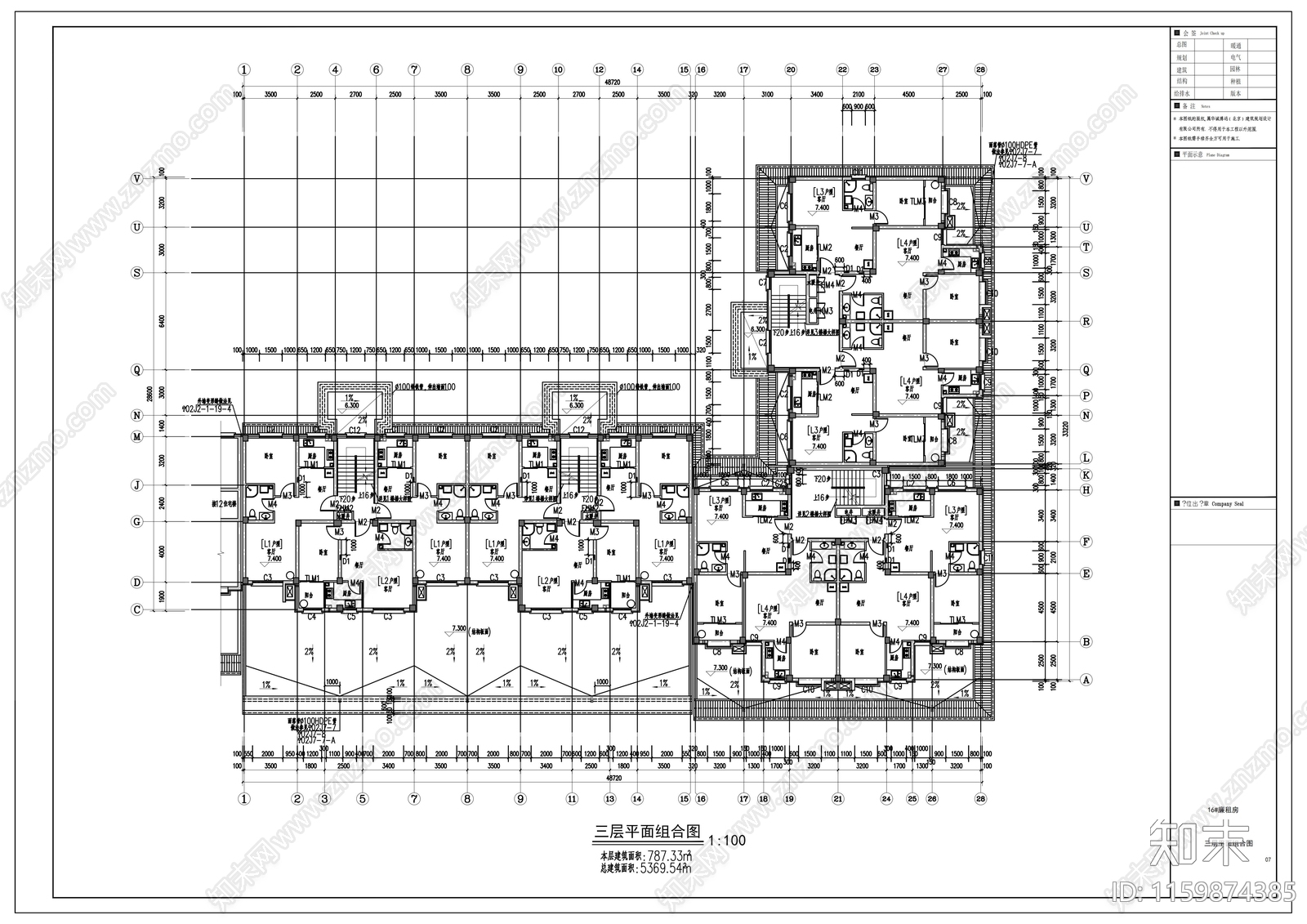 高层新中式风格住宅小区建cad施工图下载【ID:1159874385】