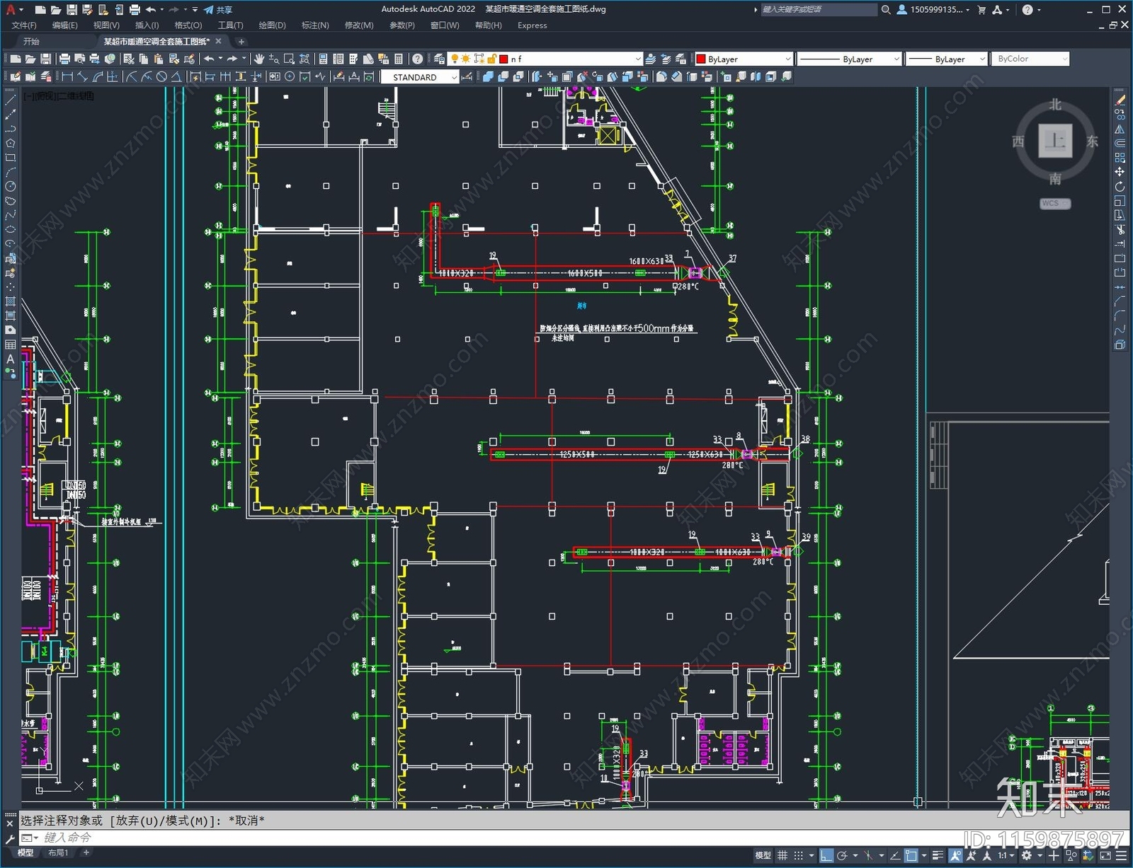 某超市暖通空调全cad施工图下载【ID:1159875897】