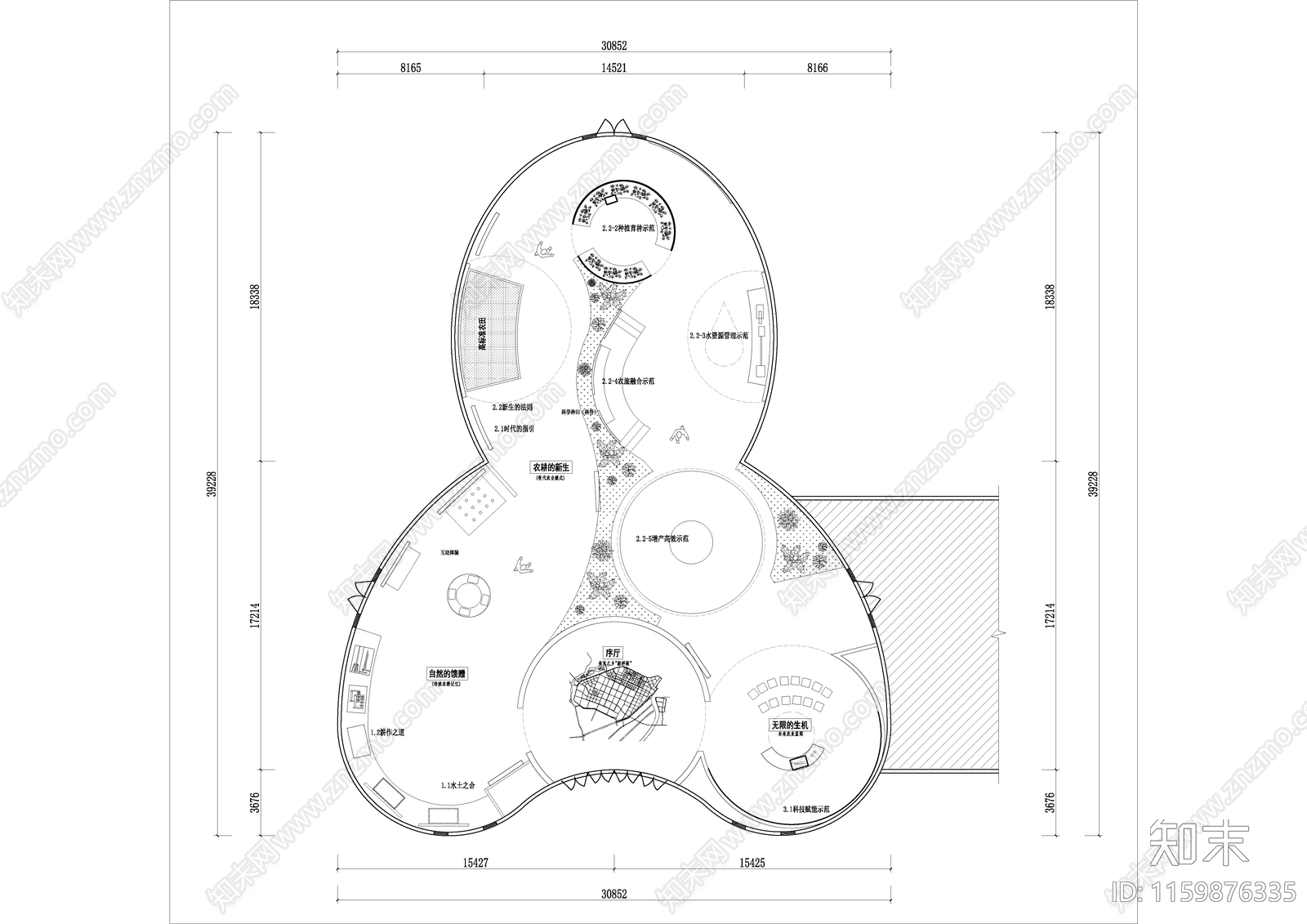 农业展厅平面图cad施工图下载【ID:1159876335】