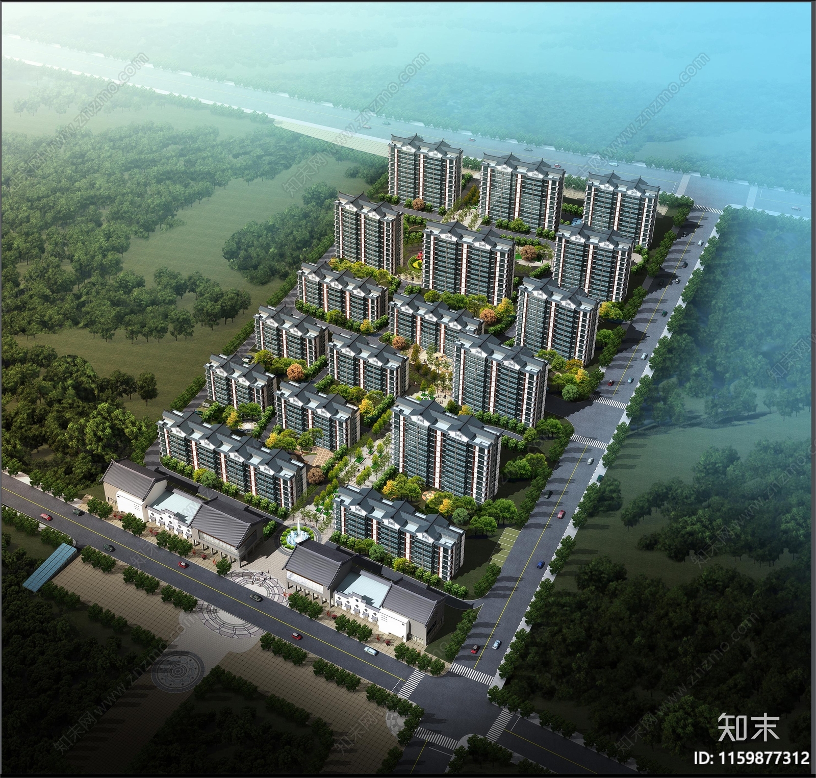 六层剪力墙结构中式风格住宅建施工图下载【ID:1159877312】