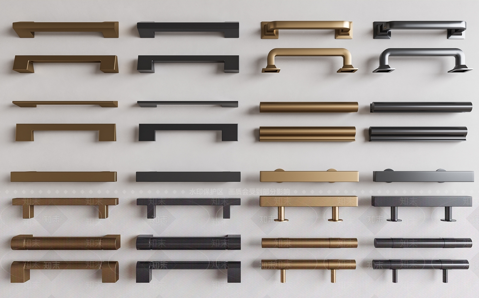 法式柜门拉手3D模型下载【ID:1159877736】