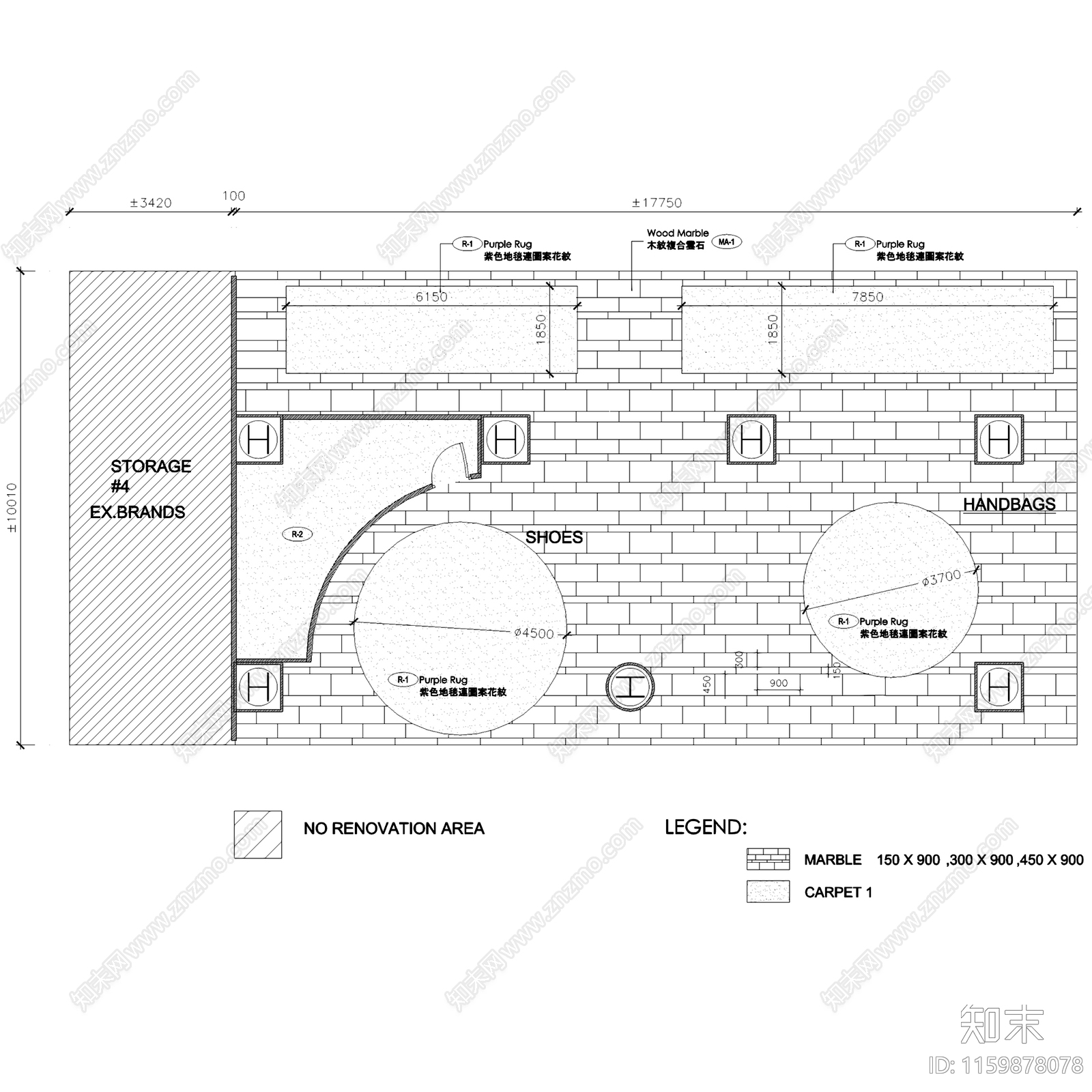 现代澳门新八佰伴百货女装部服装店室内工装cad施工图下载【ID:1159878078】