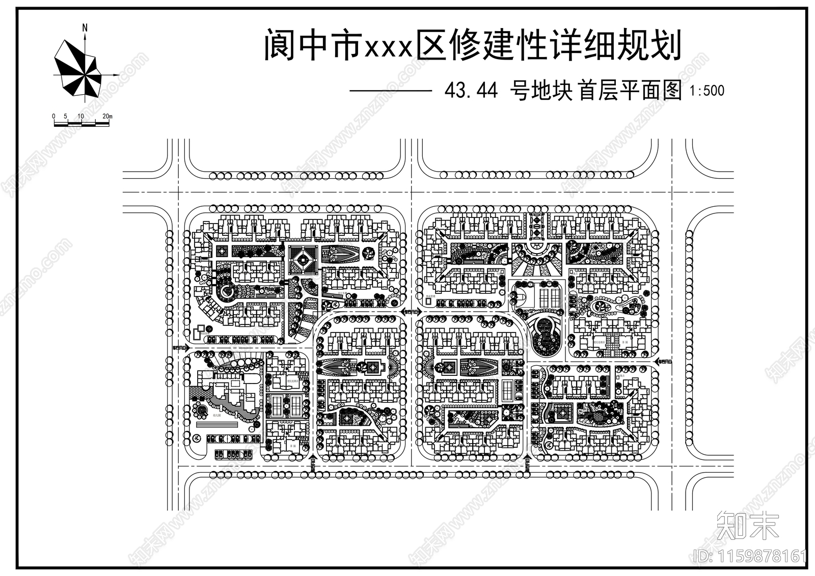 某地区修建性详细规划3cad施工图下载【ID:1159878161】