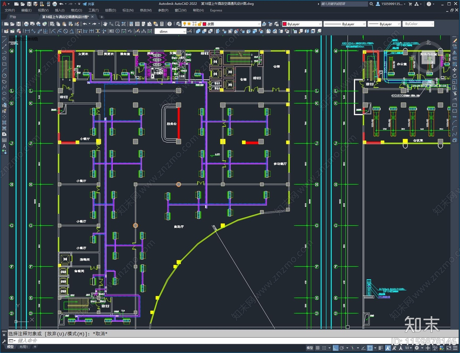 某18层商务酒店空调通风设计图cad施工图下载【ID:1159878146】