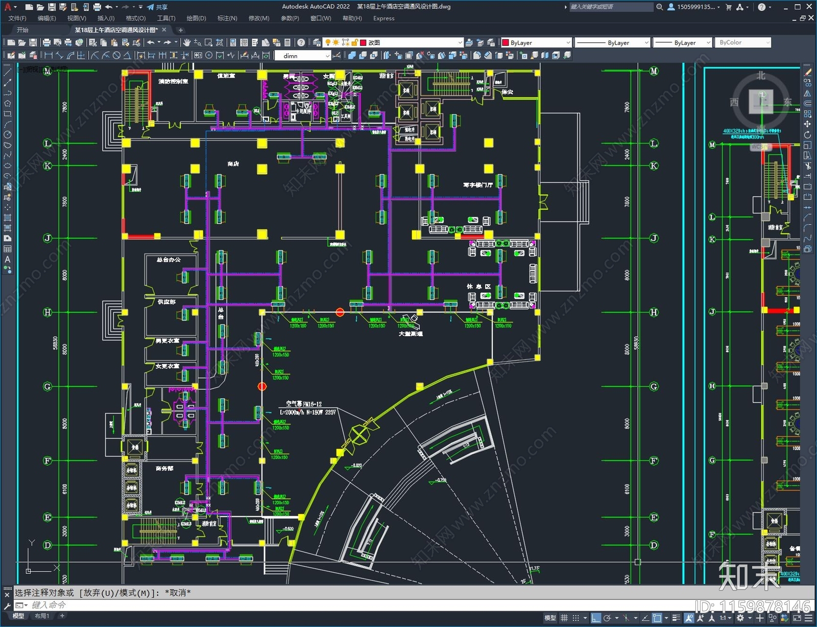某18层商务酒店空调通风设计图cad施工图下载【ID:1159878146】