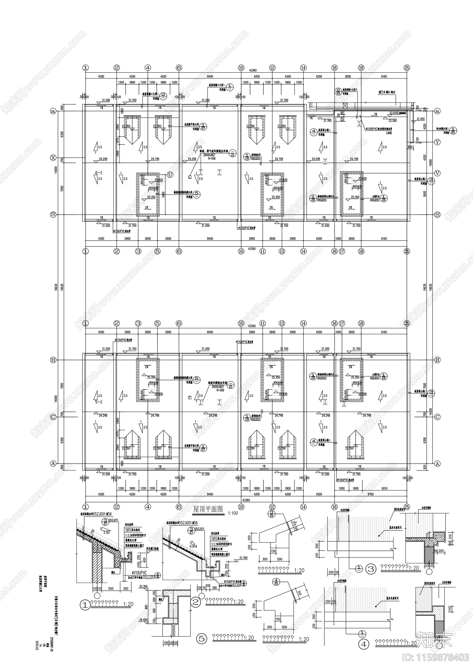 七层住宅楼建筑施工套图cad施工图下载【ID:1159878403】