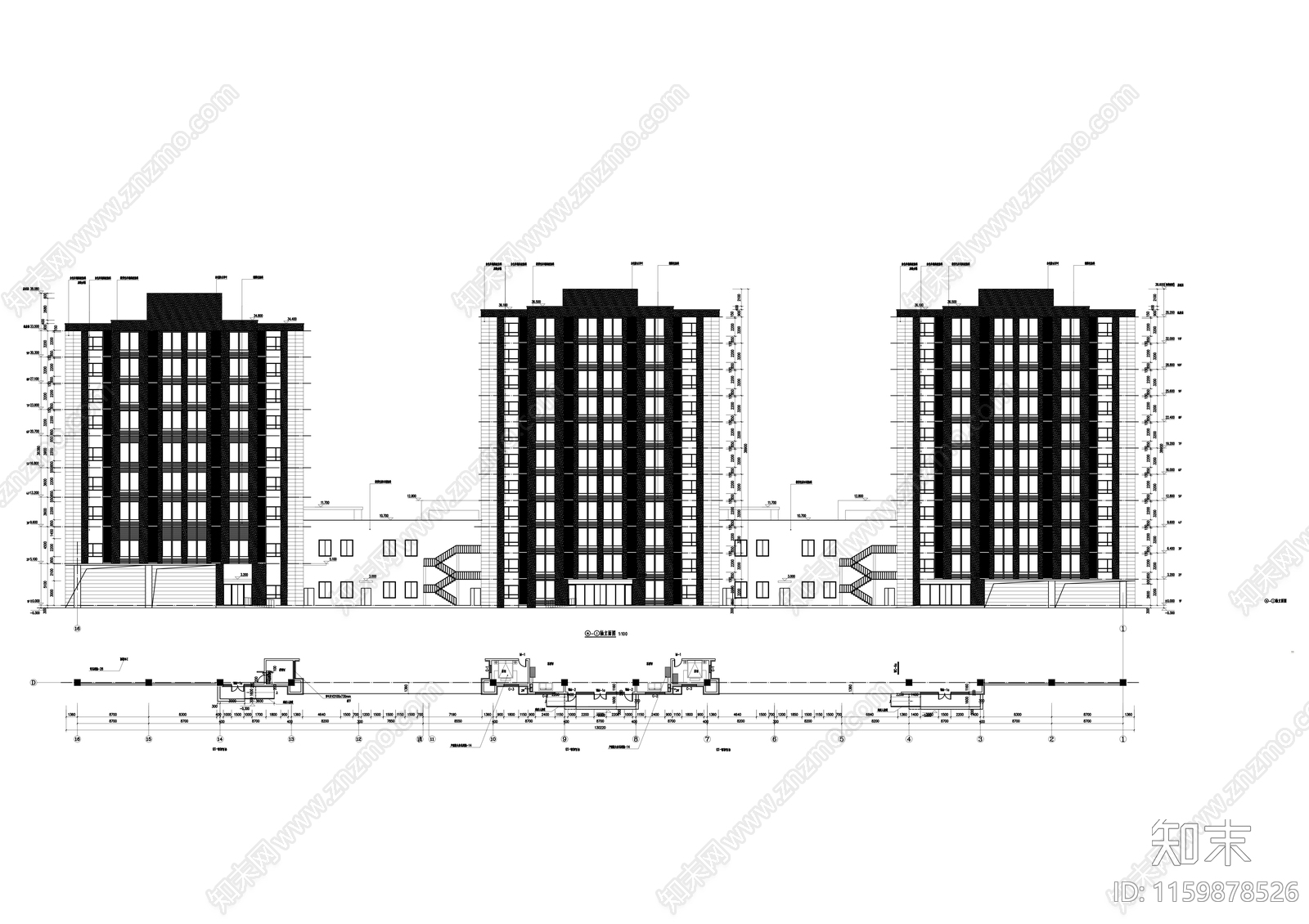 全球采购中心十一层员工宿舍建cad施工图下载【ID:1159878526】