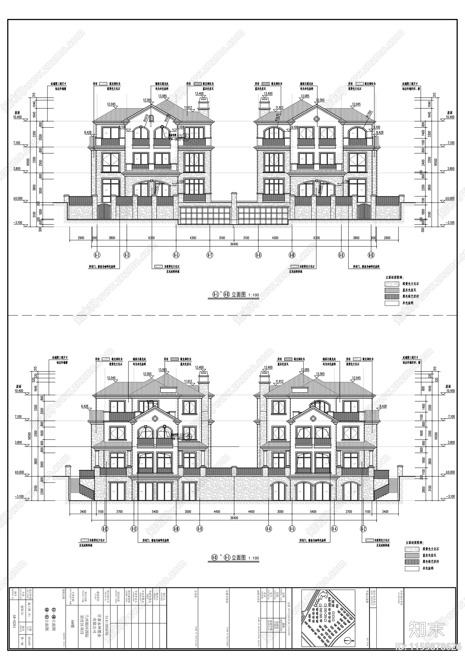 三层塔楼式居住建cad施工图下载【ID:1159878626】