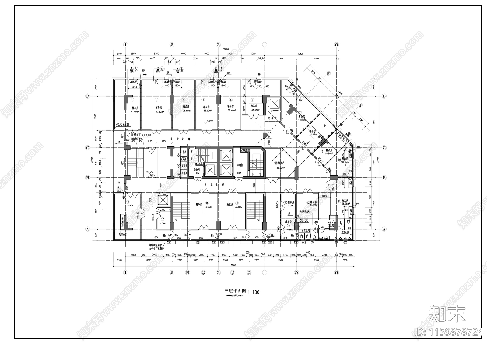 三十层住宅楼建cad施工图下载【ID:1159878724】