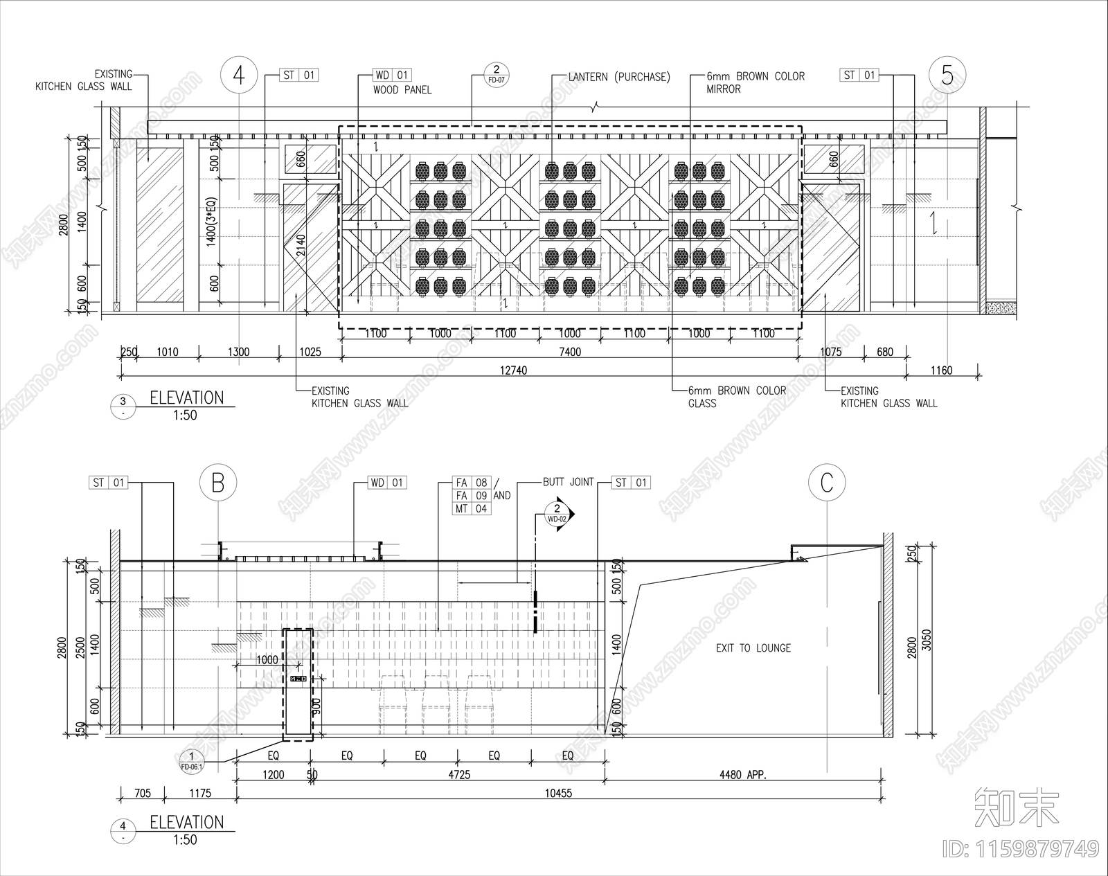 1200㎡娱乐会所全cad施工图下载【ID:1159879749】