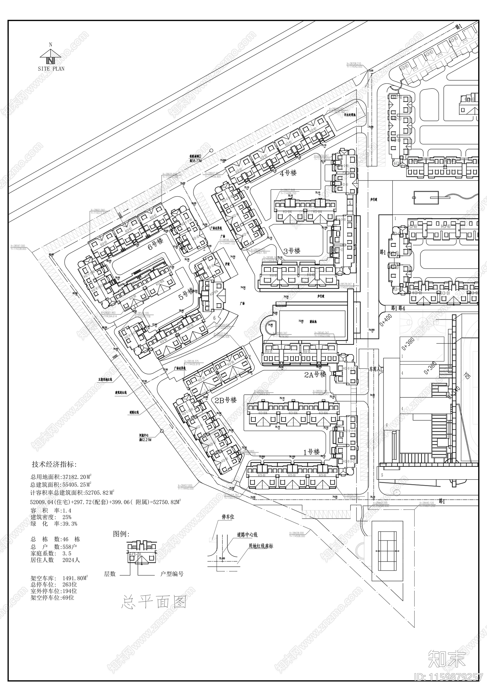 四季花城七层住宅楼建筑扩初图cad施工图下载【ID:1159879257】