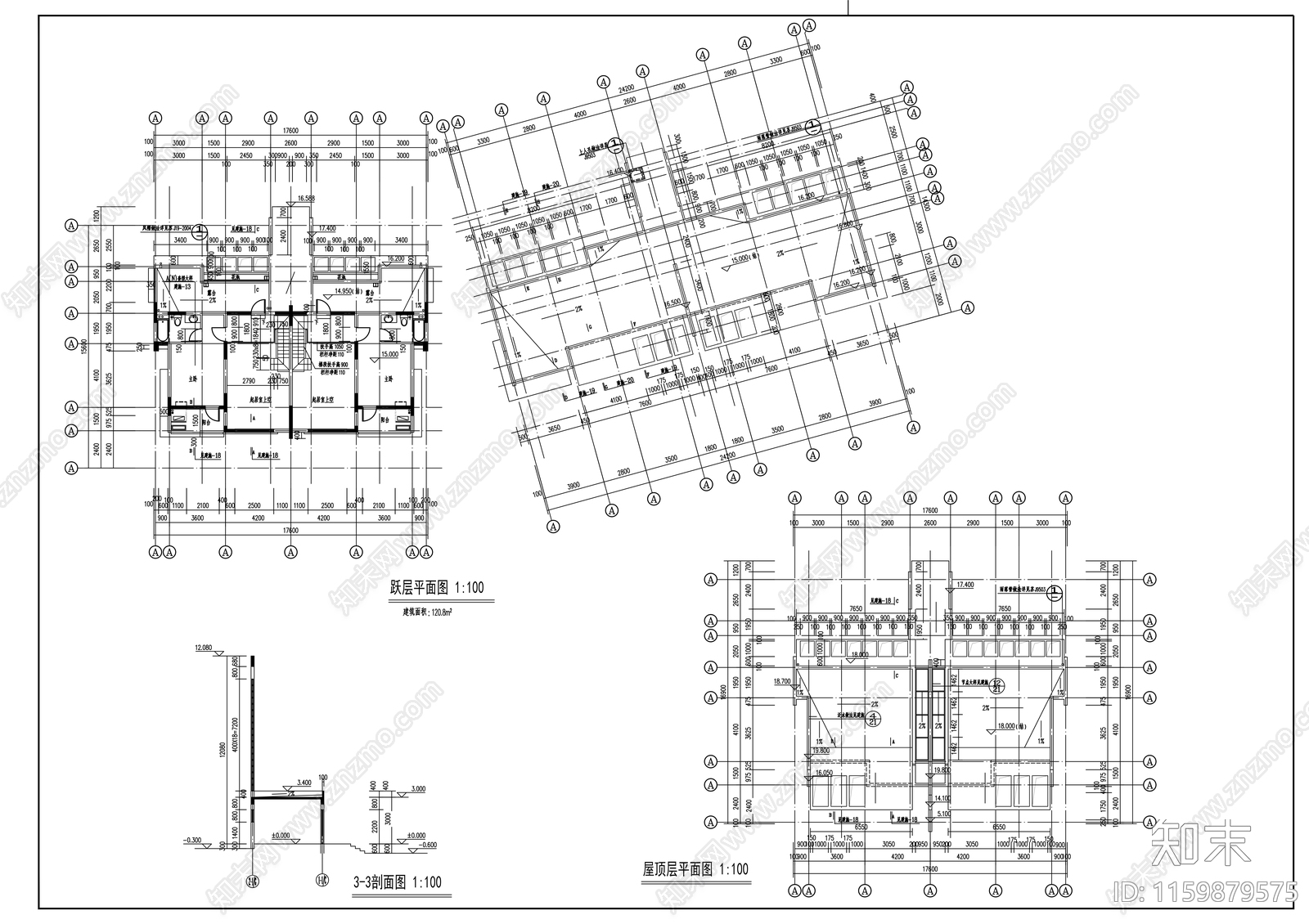 五层花园洋房建筑方案图cad施工图下载【ID:1159879575】