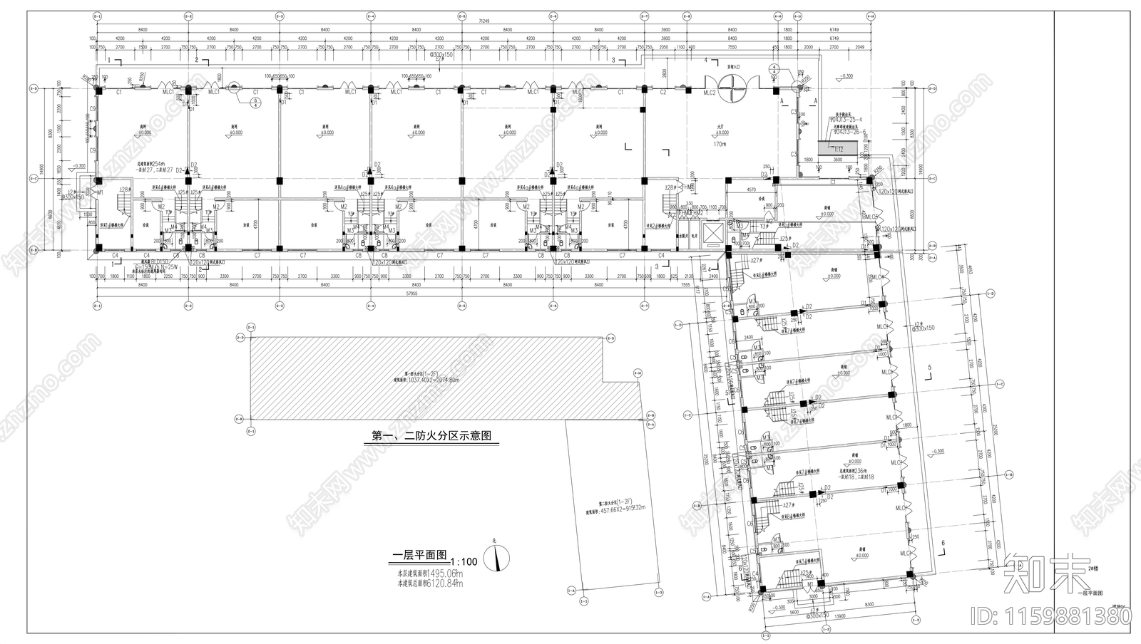 中式商业街建cad施工图下载【ID:1159881380】