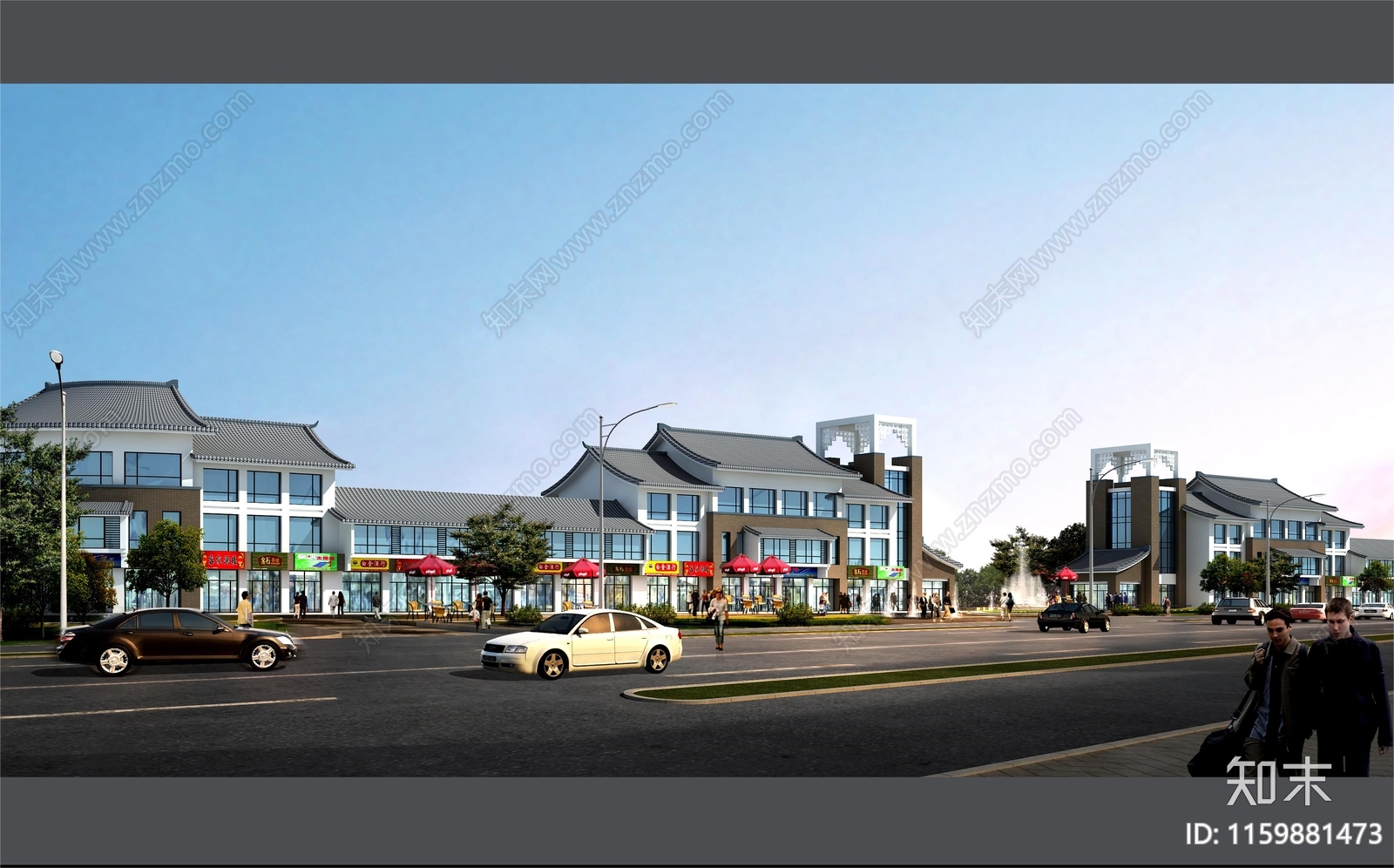 中式沿街商业建筑图纸cad施工图下载【ID:1159881473】