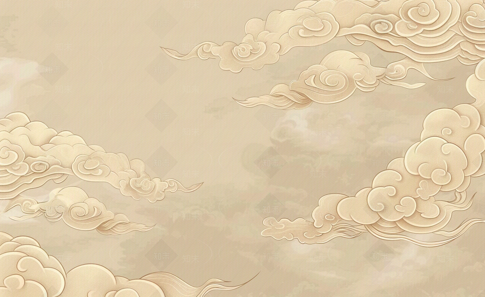 新中式复古祥云壁纸贴图下载【ID:1159881434】